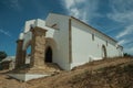 Unusual entrance church on street of Evoramonte