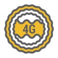 Unusual flat 4g logo icon with geometric design