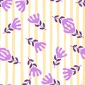 Unusual flower seamless pattern in simple style. Cute stylized flowers background