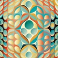 Unusual geometric pattern in pastel colors multicolored ovals, optical illusion, original creative background, Royalty Free Stock Photo