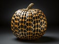 Unusual giraffe pattern on Halloween pumpkin, AI generated illustration