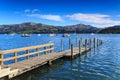 A half-sunken pier at Akaroa, New Zealand Royalty Free Stock Photo