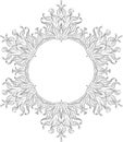 Unusual hexagon rich decorated floral decorative frame with empty space for your design or text. Vector illustration in East Royalty Free Stock Photo