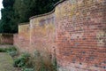 An unusual, historic, crinkle crankle garden wall, photographed in Wheathampstead, Hertfordshire UK. Royalty Free Stock Photo