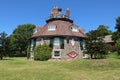 Unusual historic sixteen sided house on a beautiful sunny summers day in Devon, England Royalty Free Stock Photo