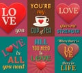 Unusual inspirational love posters. Set 1. Royalty Free Stock Photo