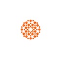 Unusual isolated orange emblem. Network symbol. Warm emblem. Virus icon. Innovation technology label. Round shape