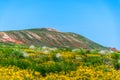 Unusual landscape. Mountain Big Bogdo in the Astrakhan region, Russia. Sacred place for practicing Buddhism. The only unique Royalty Free Stock Photo