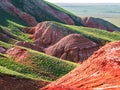 Unusual landscape. Mountain Big Bogdo in the Astrakhan region, Russia. Sacred place for practicing Buddhism. Royalty Free Stock Photo