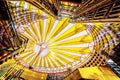 an unusual light roof over the Sony center in Berlin and its reflection in the glass windows of an office building