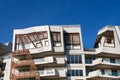 Unusual modern apartment block with angular design