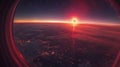 unusual natural astronomical phenomenon in the sky, total solar eclipse, the moon completely covers the sun, panoramic Royalty Free Stock Photo