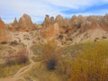 Unusual natural rock formations in Turkey Royalty Free Stock Photo