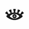 Unusual open eye with eyelashes. Icon, symbol, logo. Royalty Free Stock Photo