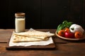 Unusual pair Blank screen juxtaposed with a plain tortilla Royalty Free Stock Photo