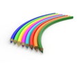 Unusual rainbow from pencils Royalty Free Stock Photo