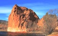 An unusual rock formation near the pond at Red Rock Canyon Open Space, Colorado Royalty Free Stock Photo