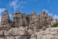 Unusual karst rock formations, El Torcal, Antequera, Spain. Royalty Free Stock Photo