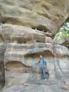 THE UNUSUAL ROCK SHELTERS IN BHIMBETKA,NEAR BHOPAL, INDIA.
