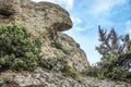 Unusual rocks against the blue sky, Sudak, Crimea