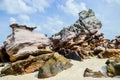 Unusual rocks on the beach