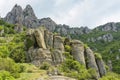 Unusual rocks in the Valley of Ghosts, Demerdzhi mountain, Crime