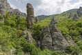 Unusual rocks in the Valley of Ghosts, Demerdzhi mountain, Crimea