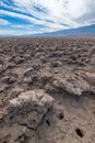 Unusual salt formations at the Devil`s Golf Course in Death Valley National Park, California, USA Royalty Free Stock Photo