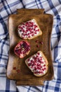 Sandwiches on wooden tray Royalty Free Stock Photo