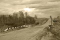 Unusual Siberian bridge surrounded by nature