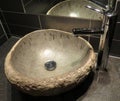 Unusual stone washbasin close up