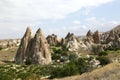 Unusual stones from volcanic rocks near the village of Chavushin in the Cappadocia region in Turkey