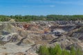 Unusual surreal alien landscape. Ural local Mars. Ural refractory clay quarries