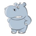 Unusual vector cartoon hippopotamus Royalty Free Stock Photo