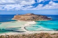 Unusual view of Balos bay on Crete island, Greece. Royalty Free Stock Photo