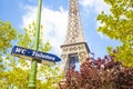 Unusual view of Eiffel Tower