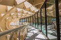 Unusual view inside the Metropol Parasol in Seville, Spain