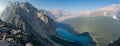Unusual view of the famous Morraine Lake Royalty Free Stock Photo