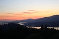 Unusually beautiful sunset over the mountains. Canada. Royalty Free Stock Photo