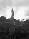 An unusually eerie day at the cemetery in Vallejo California Royalty Free Stock Photo