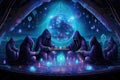 Mystic fortune-tellers reading the secrets of the universe in shimmering crystal balls - Generative AI