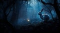 Moonlit Whispers: Mystical Hare in Enchanting Nocturnal Forest