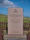 Unveiled on 19th August 2000, the granite memorial to the Swedish fishermen who visited Baltasound