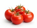 Unveiling Beauty: Fresh, Juicy Tomatoes Elegantly Presented on a Pristine White Background