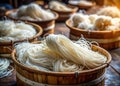 Unveiling the Culinary Thread A CloseUp Look at Authentic Asian Cooking Techniques with White Cotton Thread Royalty Free Stock Photo