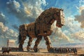 Unveiling deception: the legend of the trojan horse, a symbol of cunning strategy and ancient warfare, an iconic tale of Royalty Free Stock Photo