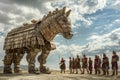 Unveiling deception: the legend of the trojan horse, a symbol of cunning strategy and ancient warfare, an iconic tale of Royalty Free Stock Photo