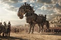 Unveiling deception: the legend of the trojan horse, a symbol of cunning strategy and ancient warfare, an iconic tale of Royalty Free Stock Photo