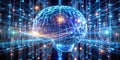 Unveiling the Future of Artificial Intelligence A Visual Exploration of Neural Network Processing and Binary Code Flow Royalty Free Stock Photo