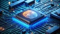 Unveiling the Future A Glimpse into Advanced Artificial Intelligence Through a Futuristic AI Chip and Glowing Brain 3D